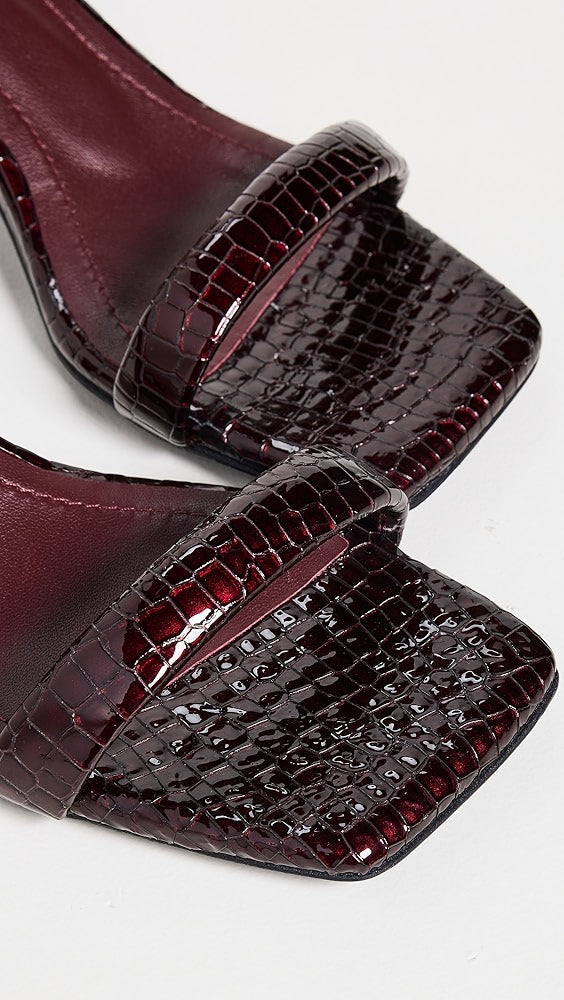 Anine Bing Cora Sandals in Burgundy Small Embossed