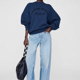 Anine Bing Jaci Sweatshirt Paris in Washed Navy