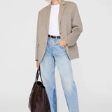 Anine Bing Large Rio Tote in Dark Brown Recycled Leather