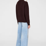 Anine Bing Lee Crew Sweater in Deep Brown