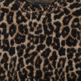 Anine Bing Sydney Crew Sweater in Black and Brown Leopard