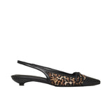 Anine Bing Zoey Slingback Heels in Leopard Calf Hair