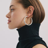 Anna Rossi Big Hoop Earring in Gunmetal