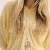 Anna Rossi Cleo Drop Necklace in Gunmetal