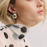 Anna Rossi Domed Earring In Gunmetal