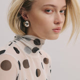 Anna Rossi Domed Earring In Gunmetal