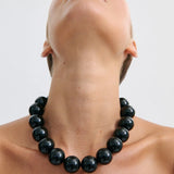 Anna Rossi Raven Beaded Necklace in Black
