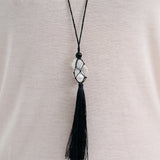 Anna Rossi Pearl Net Necklace in Black