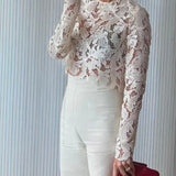 Artclub Florentine Lace Top in Buttermilk