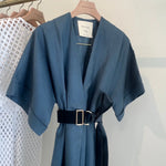 Artclub Paradiso Wrap Dress Long in Cielo - side view