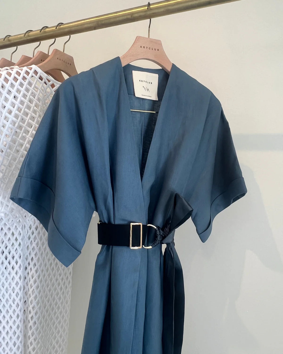 Artclub Paradiso Wrap Dress Long in Cielo - side view