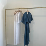 Artclub Paradiso Wrap Dress Long in Cielo - styled look
