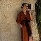 Artclub Paradiso Wrap Dress Long in Brick