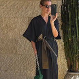 Artclub Paradiso Wrap Dress Long in Noir