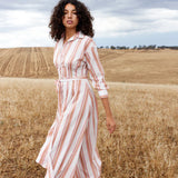 Aston Studio Arlet Dress in Peony and Antique Stripe
