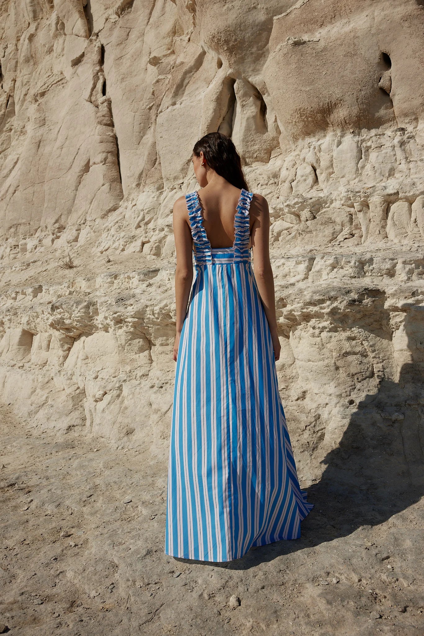 Aston Studio Betty Dress in Ocean Depths and Seashell Stripe