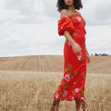Aston Studio Evie Dress in Ruby Rose