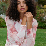 Aston Studio Ezli Mesh Dress in Peony and Antique