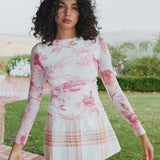 Aston Studio Ezli Mesh top in Peony and Antique