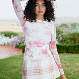 Aston Studio Ezli Mesh top in Peony and Antique