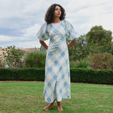 Aston Studio Lucinda Dress in Cerulean Plaid