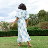 Aston Studio Lucinda Dress in Cerulean Plaid