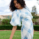 Aston Studio Lucinda Dress in Cerulean Plaid