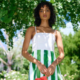 Aston Studio Molly Dress in Leaf Rose Stripe