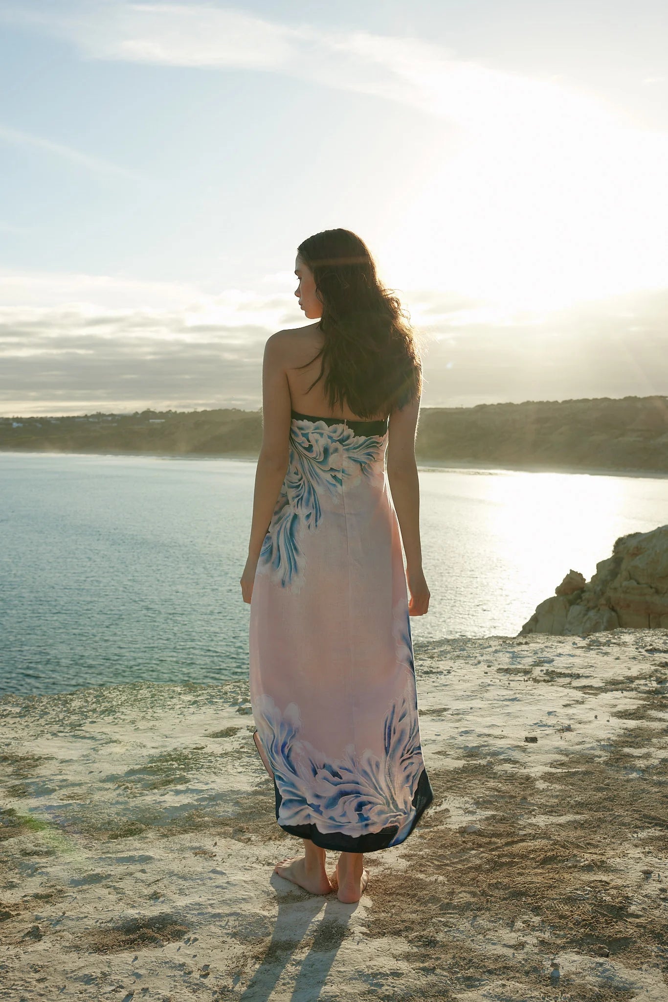 Aston Studio Maeve Dress in Seashell and Iceberg