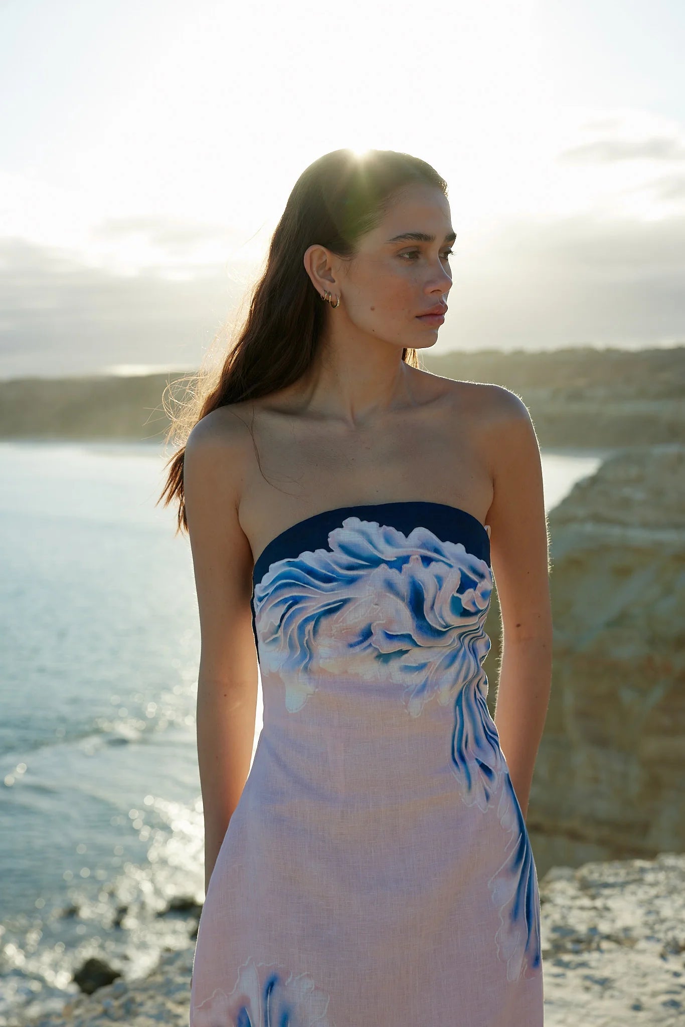 Aston Studio Maeve Dress in Seashell and Iceberg