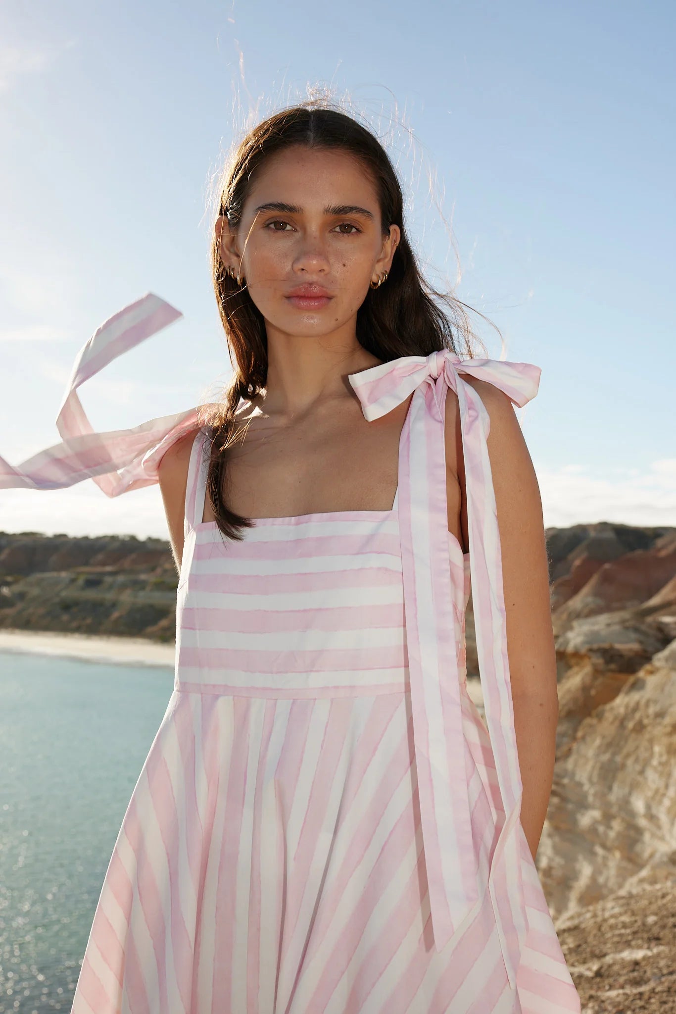 Aston Studio Pippa Dress in Seashell Stripe