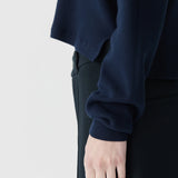 Bassike Cotton Polo Knitted Sweat In Ink
