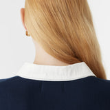 Bassike Cotton Polo Knitted Sweat In Ink