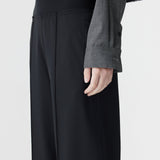 Bassike Elastic Detail Twill Pant In Black