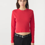 Bassike Knitted Baby Long Sleeve T-Shirt in Red