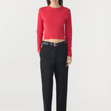 Bassike Knitted Baby Long Sleeve T-Shirt in Red