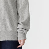 Bassike Oversized Crew Neck Knit in Light Grey Marle