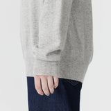 Bassike Oversized Crew Neck Knit in Light Grey Marle