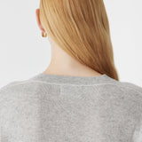 Bassike Oversized Crew Neck Knit in Light Grey Marle