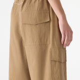 Bassike Crushed Cotton Cargo Short in Dark Tan