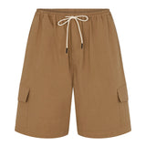 Bassike Crushed Cotton Cargo Short in Dark Tan