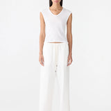 Bassike Crushed Cotton Minimal Pant in Natural