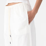 Bassike Crushed Cotton Minimal Pant in Natural