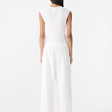 Bassike Crushed Cotton Minimal Pant in Natural