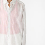 Bassike Fine Check Shirt in White and Black and Light Blue