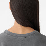 Bassike Pigment Boxy Cut Off Tank in Washed Black