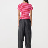 Bassike Stripe Heritage Baby T-Shirt in Red and Pink