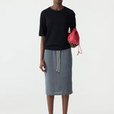 Bassike Mercercised Cotton Boxy Knit in Black