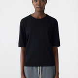 Bassike Mercercised Cotton Boxy Knit in Black