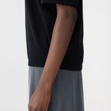 Bassike Mercercised Cotton Boxy Knit in Black